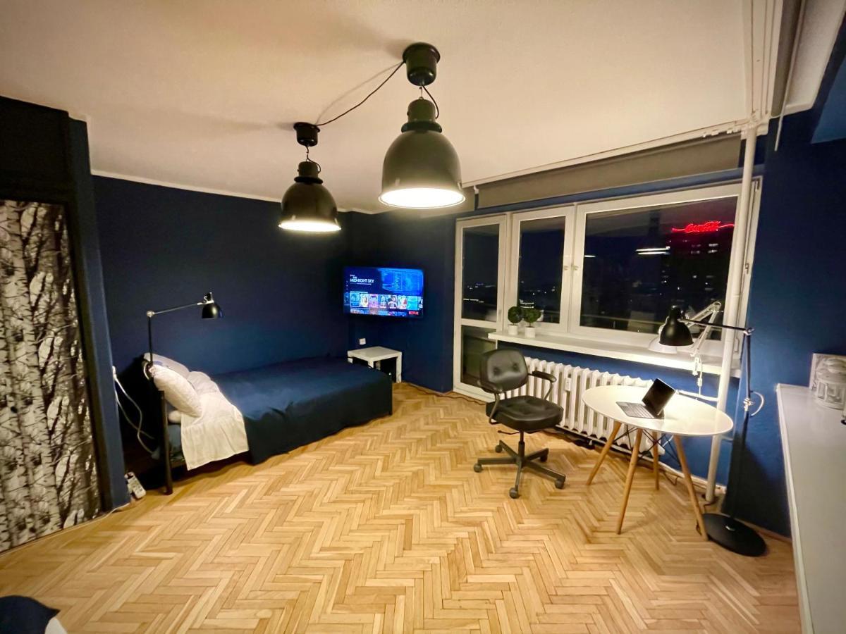 Super Apartament Blue Scisle Centrum Dwie Linie Metra Netflix Wifi 300 Mbs Panorama Miasta 华沙 外观 照片