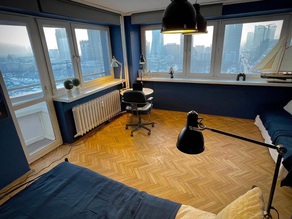 Super Apartament Blue Scisle Centrum Dwie Linie Metra Netflix Wifi 300 Mbs Panorama Miasta 华沙 外观 照片