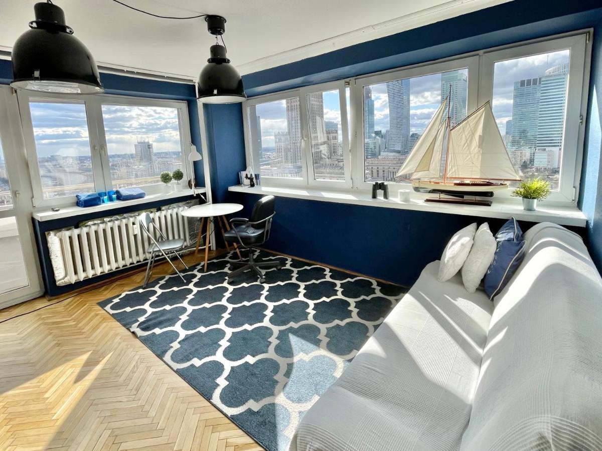 Super Apartament Blue Scisle Centrum Dwie Linie Metra Netflix Wifi 300 Mbs Panorama Miasta 华沙 外观 照片