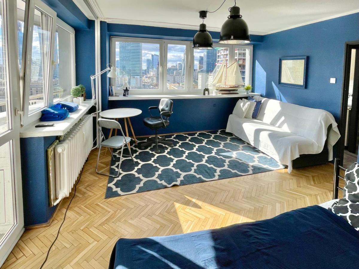 Super Apartament Blue Scisle Centrum Dwie Linie Metra Netflix Wifi 300 Mbs Panorama Miasta 华沙 外观 照片