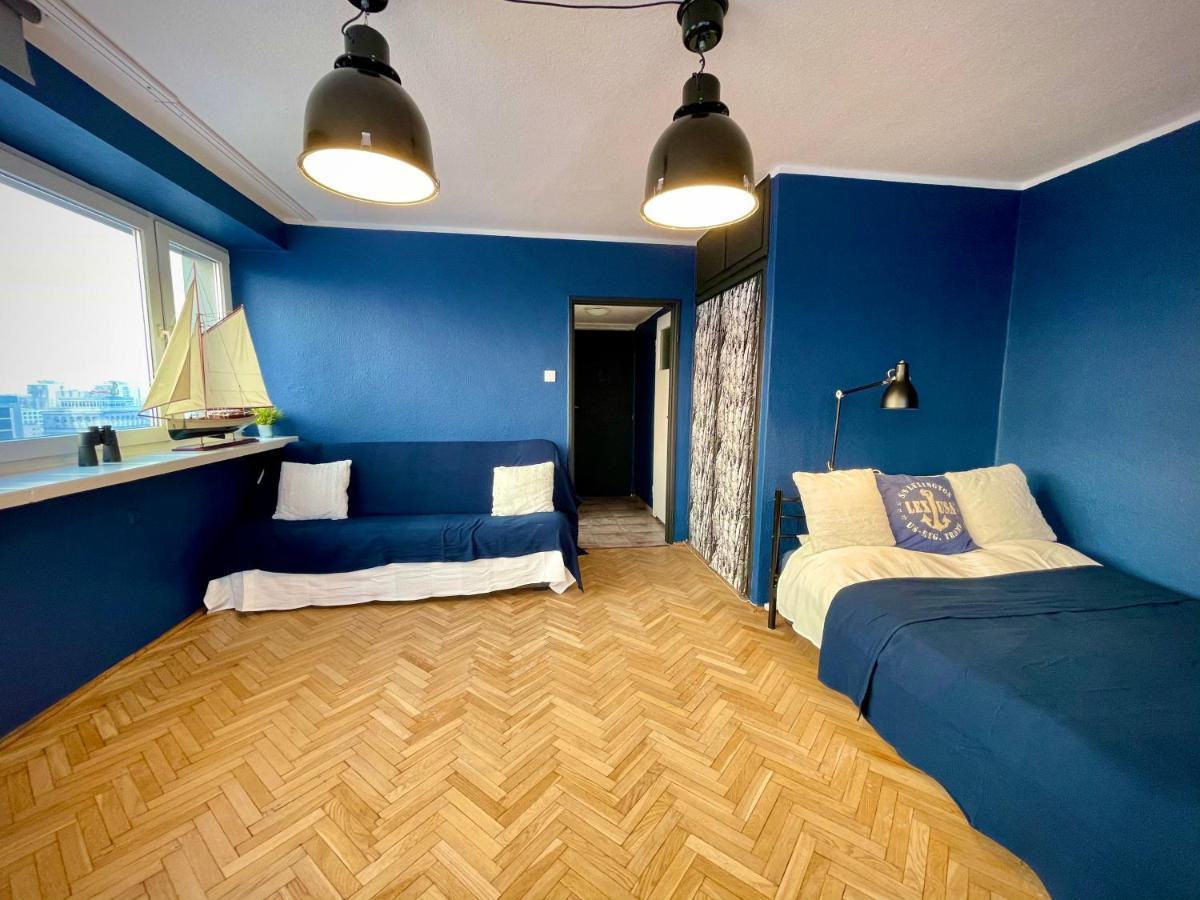 Super Apartament Blue Scisle Centrum Dwie Linie Metra Netflix Wifi 300 Mbs Panorama Miasta 华沙 外观 照片