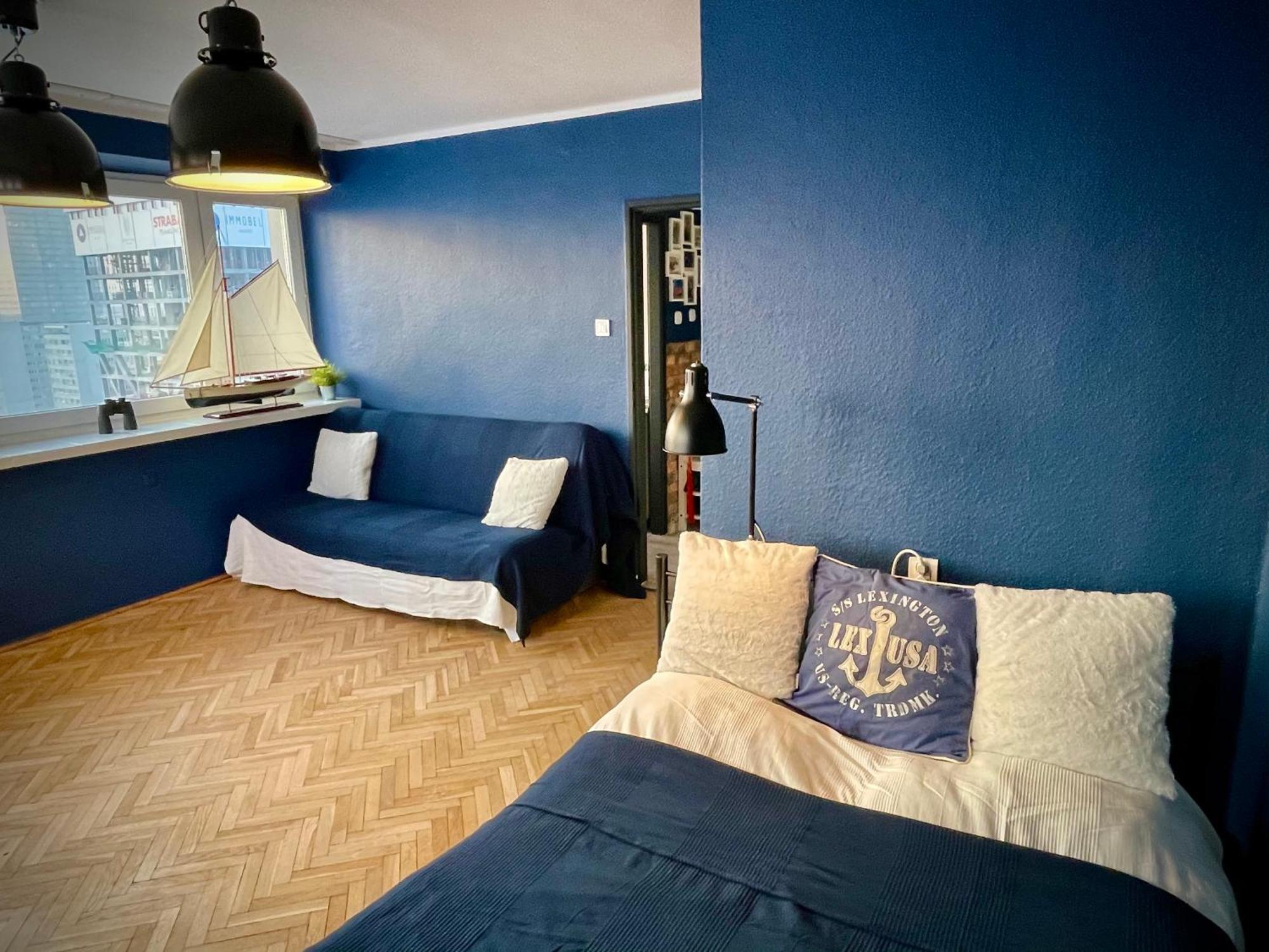 Super Apartament Blue Scisle Centrum Dwie Linie Metra Netflix Wifi 300 Mbs Panorama Miasta 华沙 外观 照片