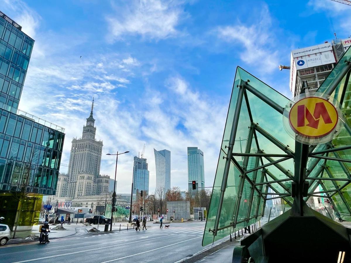 Super Apartament Blue Scisle Centrum Dwie Linie Metra Netflix Wifi 300 Mbs Panorama Miasta 华沙 外观 照片
