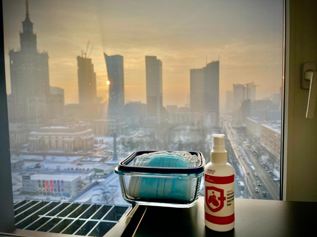 Super Apartament Blue Scisle Centrum Dwie Linie Metra Netflix Wifi 300 Mbs Panorama Miasta 华沙 外观 照片
